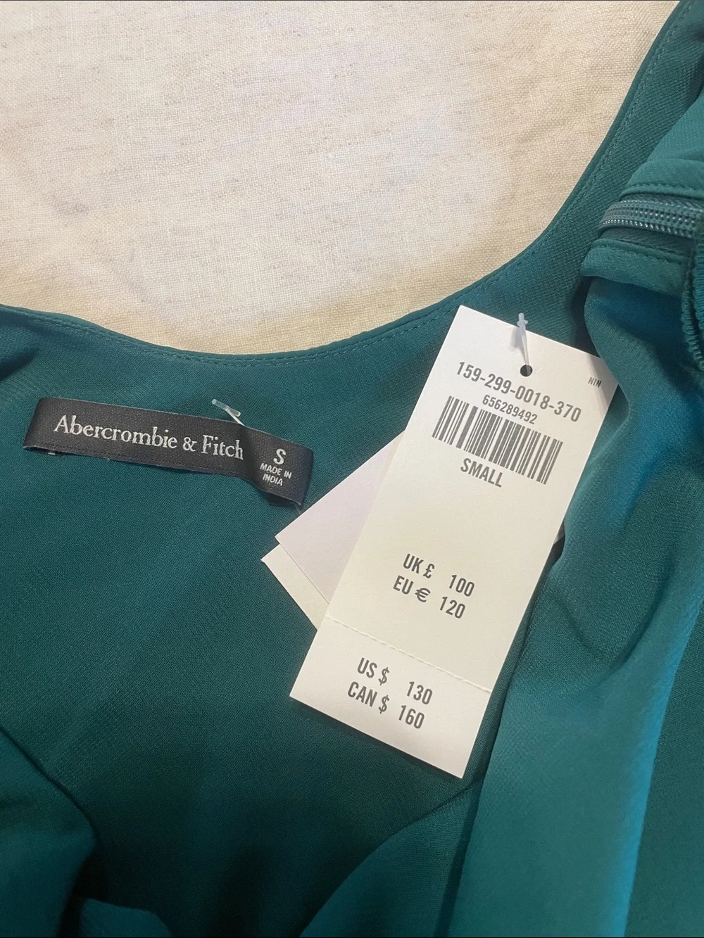 Abercrombie & Fitch Teal Maxi Dress with Side Ruching